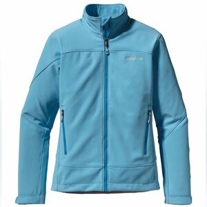 Patagonia Light Blue Adze Hybrid Polartec Windbloc Softshell Jacket Size Medium
